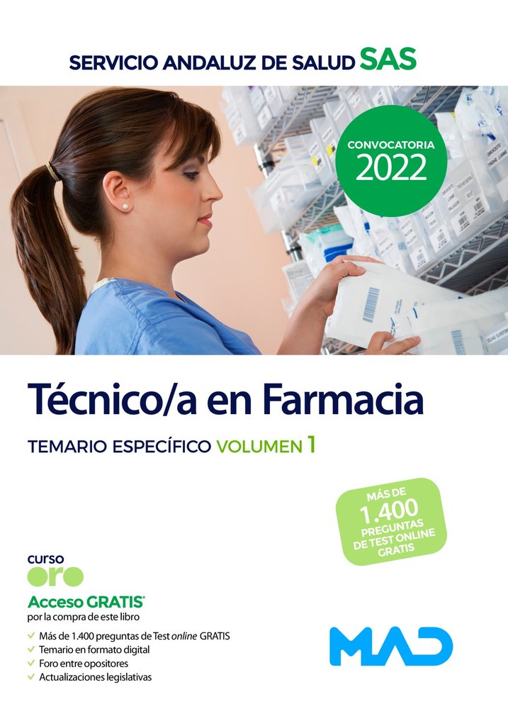 TECNICO/A FARMACIA SERVICIO ANDALUZ SALUD TEMARIO 3 | portada del libro