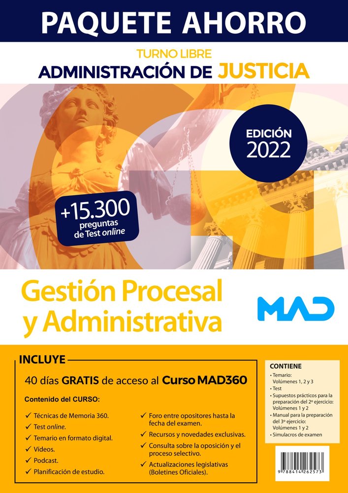 PAQUETE AHORRO GESTION PROCESAL Y ADMINISTRATIVA (TURNO LIBR, de DORADO PICON | portada del libro
