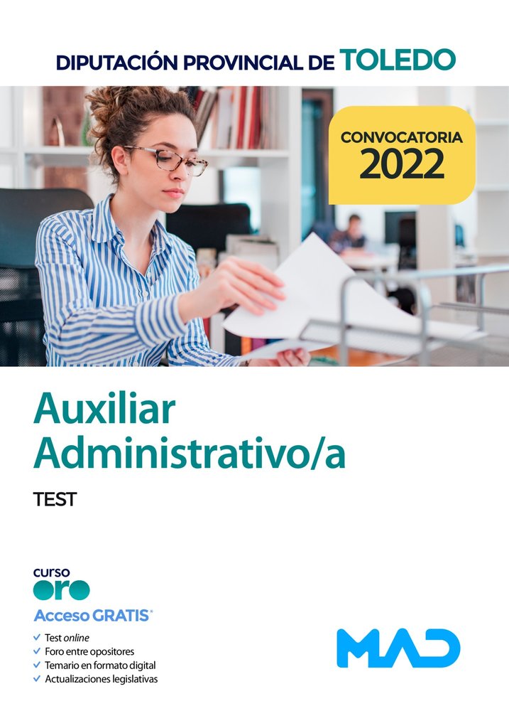 AUXILIAR ADMINISTRATIVO DIPUTACION PROVINCIAL DE TOLED, de TORRES FONSECA | portada del libro