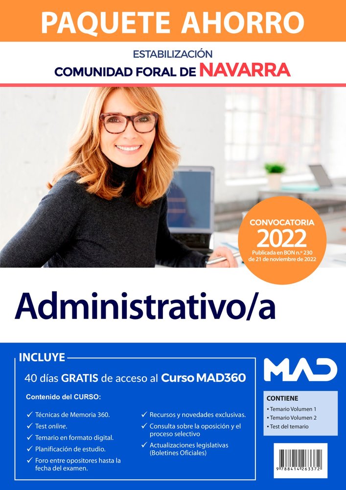 PAQUETE AHORRO ADMINISTRATIVO/A COMUNIDAD FORAL DE NAVARRA (, de SOUTO FERNANDEZ | portada del libro