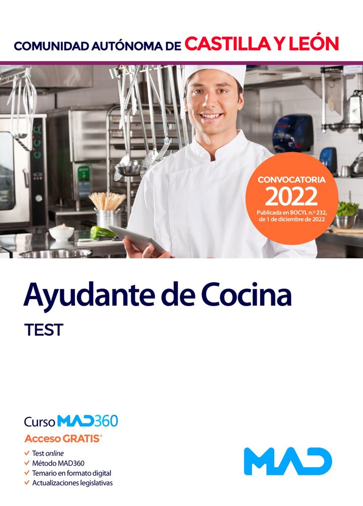 AYUDANTE DE COCINA TEST CASTILLA LEON | portada del libro
