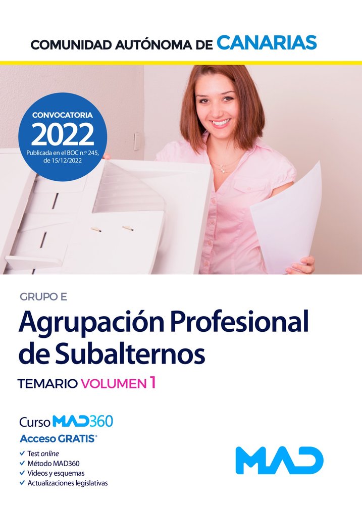 AGRUPACION PROFESIONAL SUBALTERNO GRUPO E TEMARIO VOLUMEN 1 | portada del libro