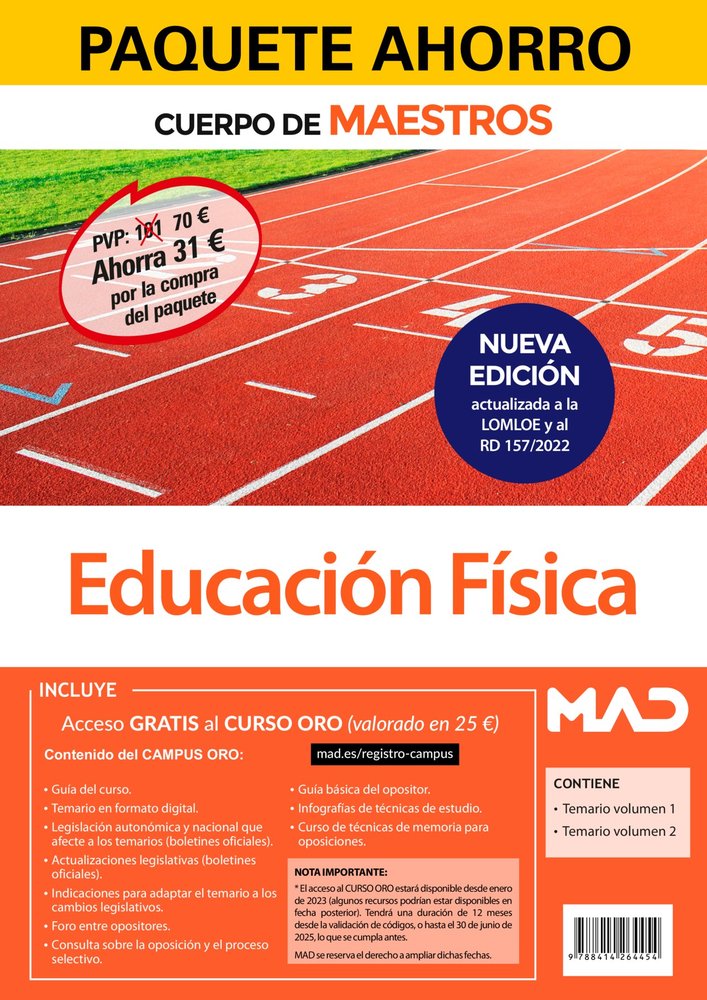 PAQUETE AHORRO EDUCACION FISICA CUERPO MAESTROS AHORR, de DOS ACORDES S L U | portada del libro