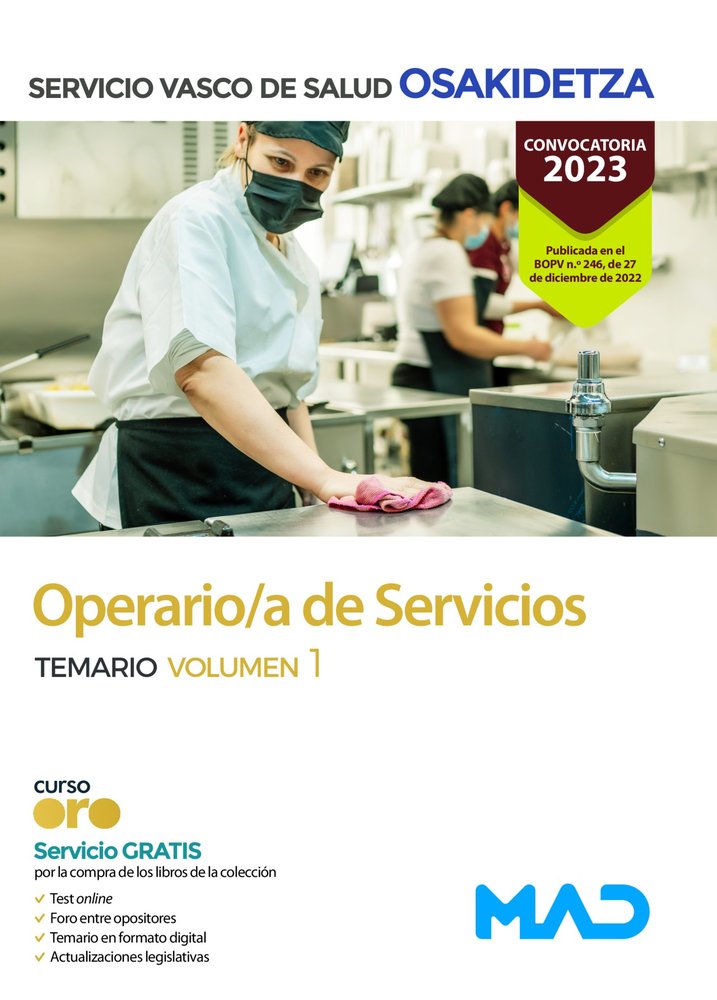 Operario/a de Servicios de Osakidetza-Servicio Vasco de Salud. Temario volumen 1, de 7 EDITORES#GONZALEZ RABANAL | portada de