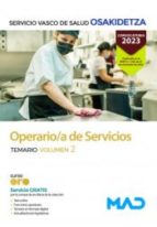 Operario/a de Servicios de Osakidetza-Servicio Vasco de Salud. Temario volumen 2, de Varios autores | portada del libro