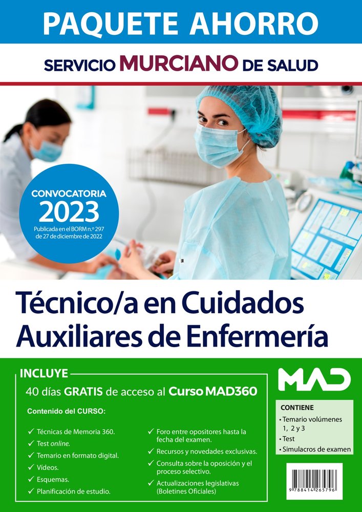 PAQUETE AHORRO TECNICO CUIDADO AUXILIAR ENFERMERIA MURCIA | portada del libro