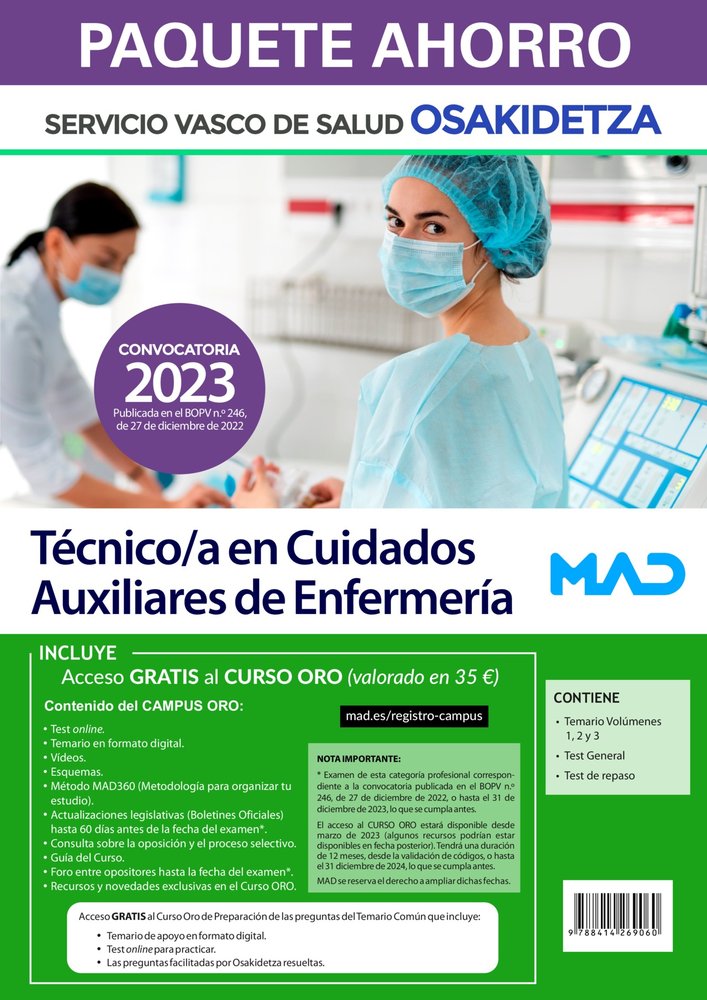 PAQUETE AHORRO TECNICO/A EN CUIDADOS AUXILIARES DE ENFERMERI, de GONZALEZ RABANAL | portada del libro