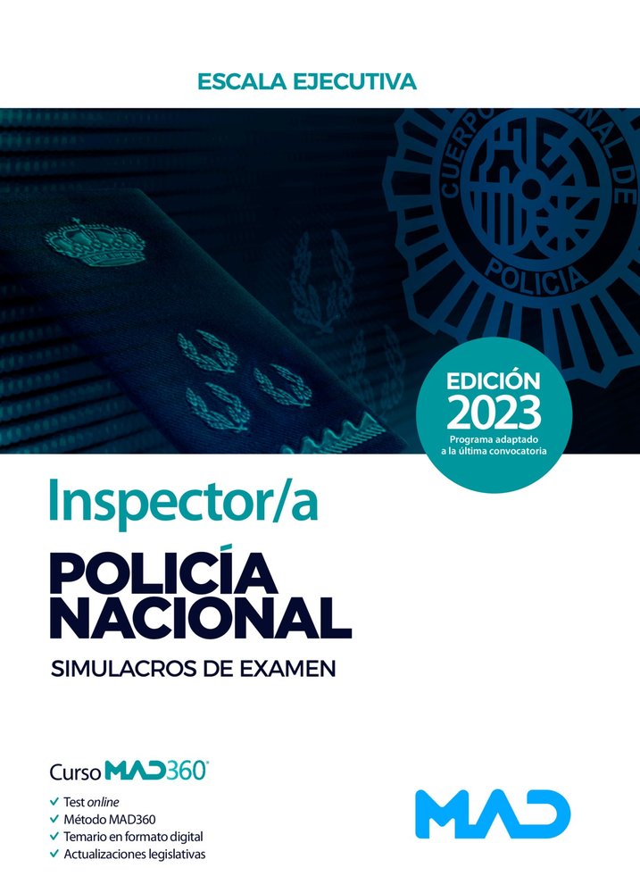 INSPECTOR/A POLICIA NACIONAL SIMULACROS DE EXAMEN, de CLAVIJO GAMERO | portada del libro