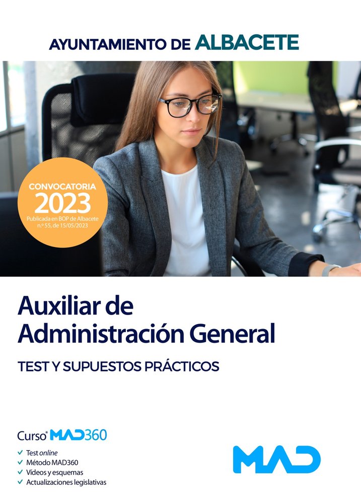 AUXILIAR DE ADMINISTRACION GENERAL DEL AYUNTAMIENTO DE ALBAC, de 7 EDITORES#USERO LOPEZ | portada del libro