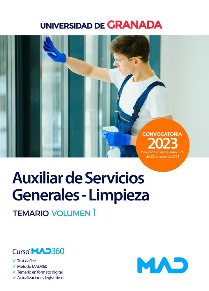 Auxiliar de Servicios Generales - Limpieza de la Universidad de Granada. Temario volumen 1, de 7 EDITORES#DE PABLO RODRIGUEZ