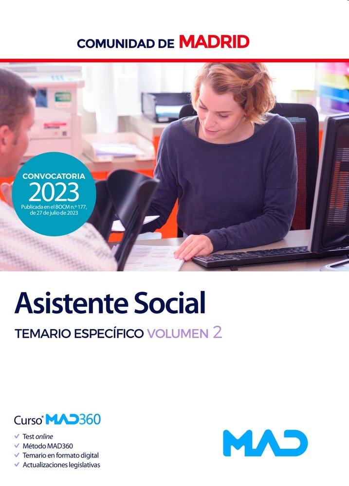 ASISTENTE SOCIAL TEMARIO ESPECIFICO VOL 2 COMUNIDAD MADRID | portada del libro