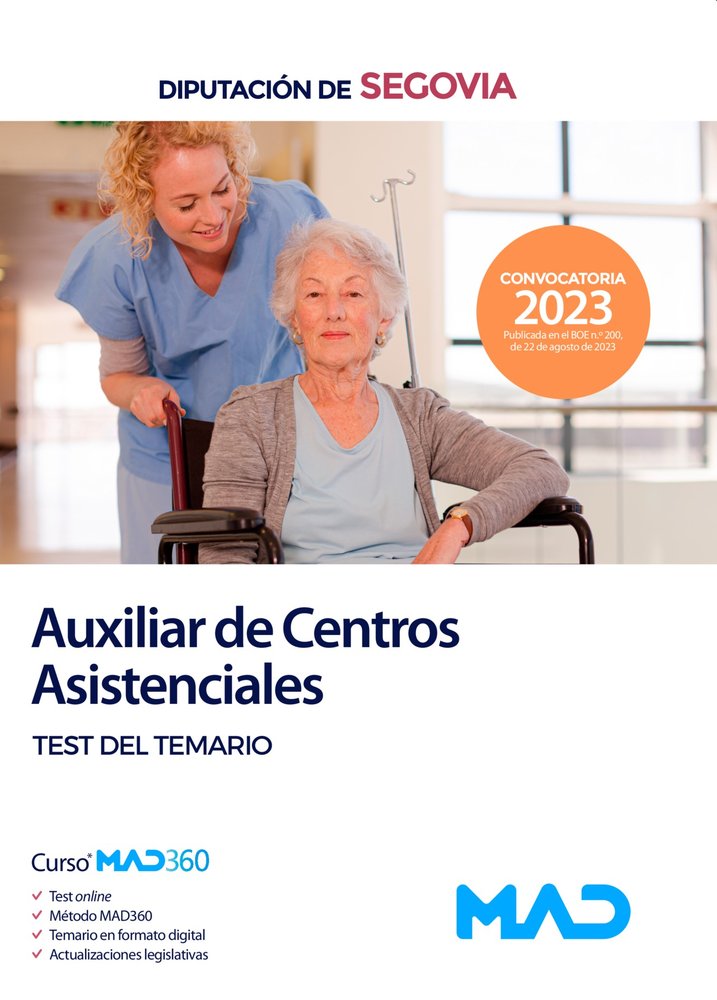 AUXILIAR CENTRO ASISTENCIAL TEST TEMARIO DIPUTACION SEGOVIA | portada del libro