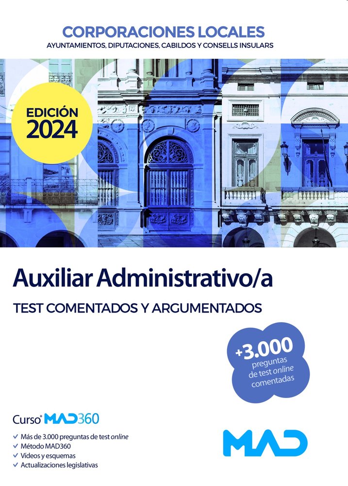 TEST AUXILIAR ADMINISTRATIVO (2023-2024) | portada del libro