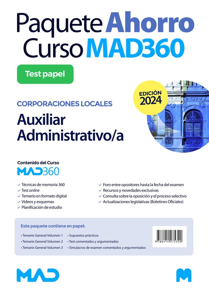 PAQUETE AHORRO LIBRERIA CURSO MAD360 Y LIBROS PAPEL AUXILI, de GARCIA FERNANDEZ | portada del libro