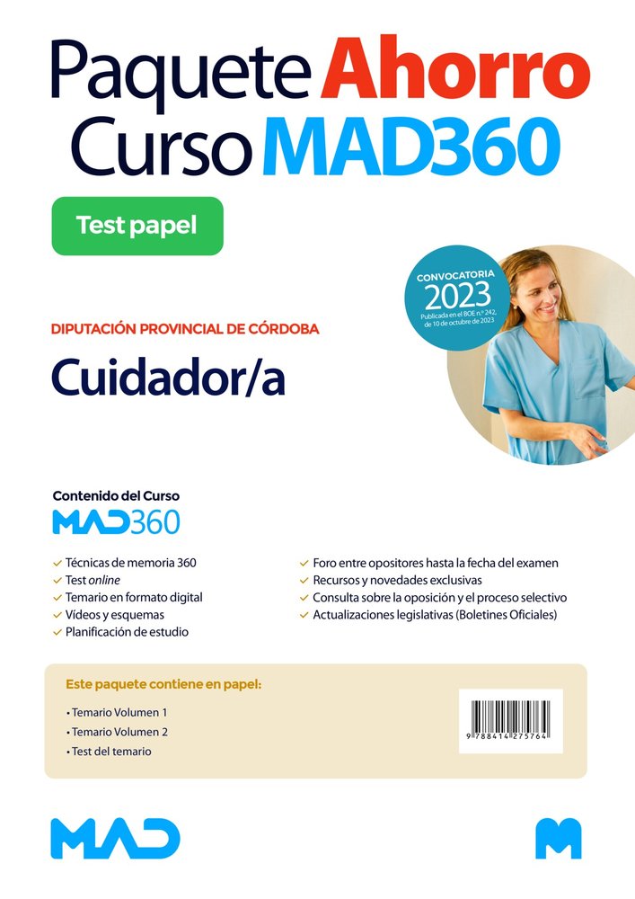 OPOSICIONES CUIDADOR/A DIPUTACION PROVINCIAL DE CORDOBA. PAQ, de GIL RAMOS | portada del libro