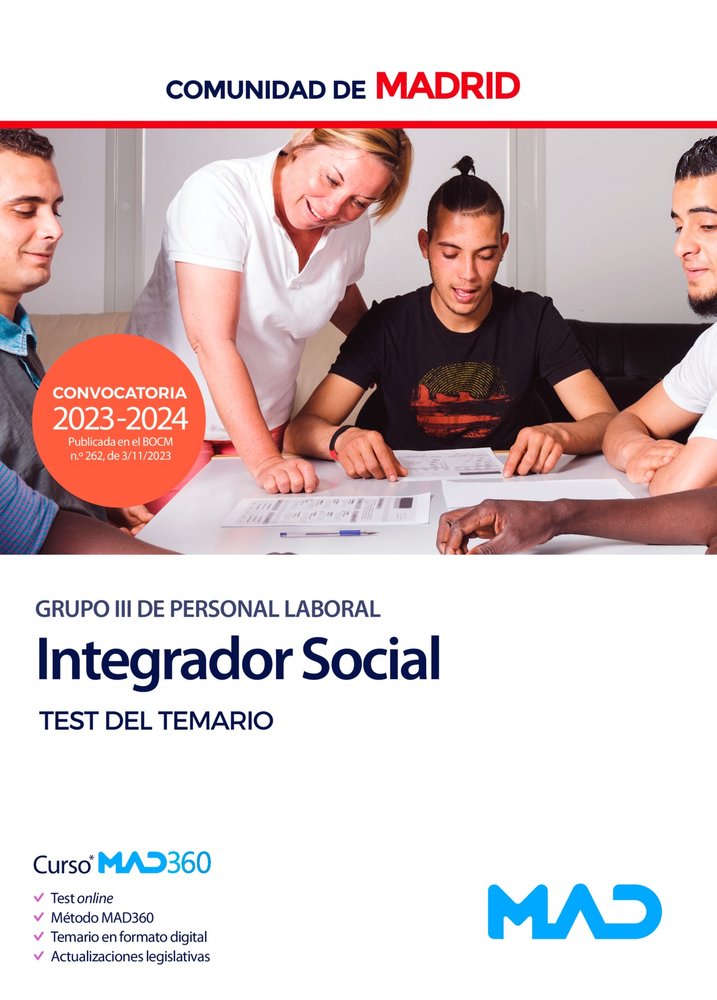 INTEGRADOR SOCIAL GRUPO III TEST TEMARIO COMUNIDAD MADRID | portada del libro