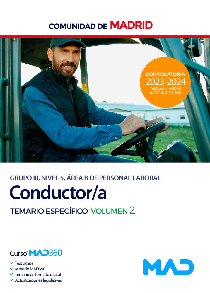 CONDUCTOR GRUPO III NIVEL 5 AREA B PERSONAL LABORAL VOL 2 | portada del libro