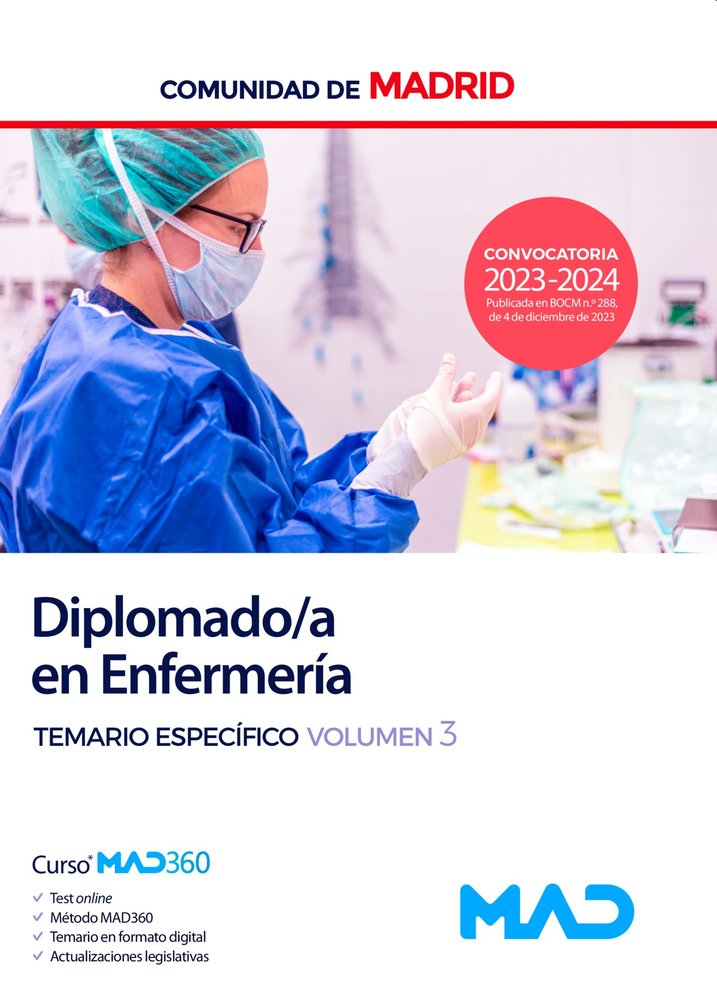 DIPLOMADO ENFERMERIA TEMARIO ESPECIFICO VOLUMEN 3 MADRID | portada del libro