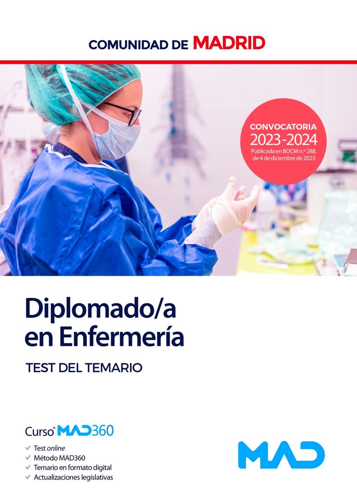 DIPLOMADO ENFERMERIA TEST TEMARIO COMUNIDAD MADRID | portada del libro