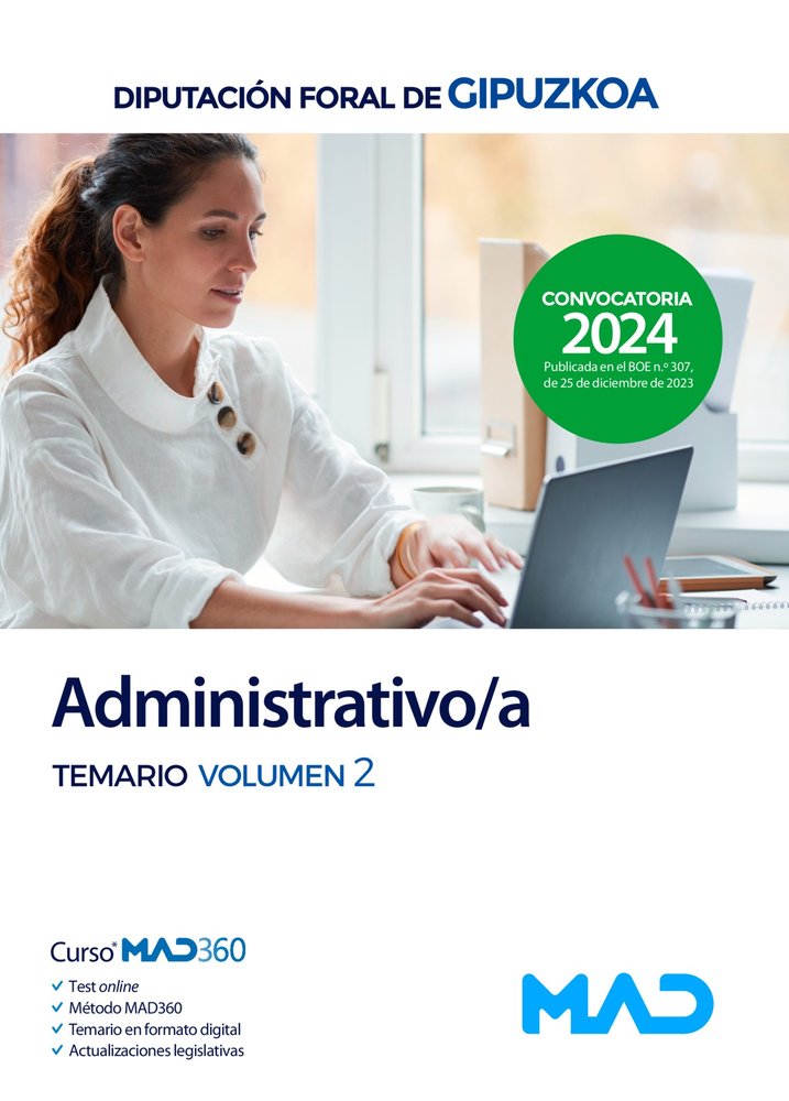 ADMINISTRATIVO/A TEMARIO VOL 2 DIPUTACION FORAL GIPUZKOA | portada del libro