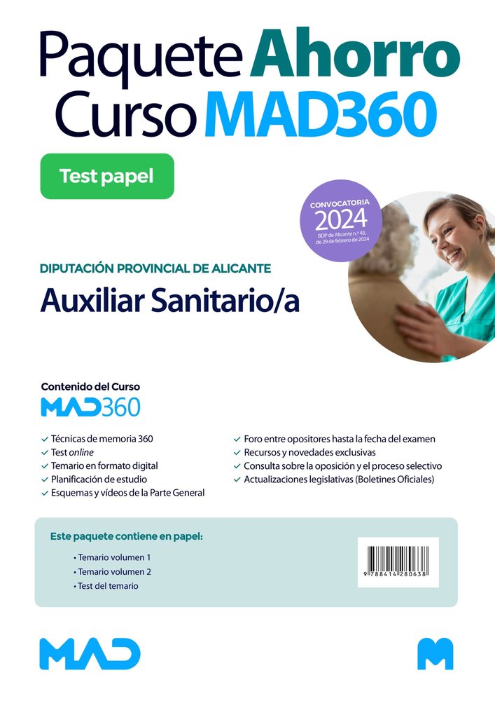 OPOSICIONES AUXILIAR SANITARIO/A DIPUTACION PROVINCIAL, de ROJO ARNAU | portada del libro