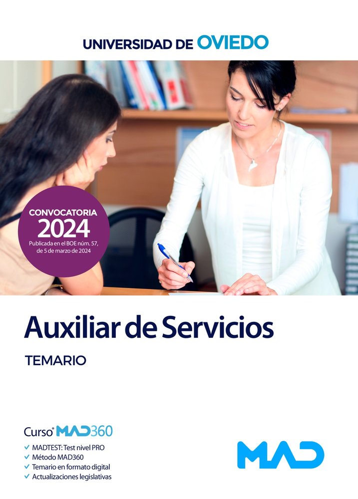 AUXILIAR DE SERVICIOS. TEMARIO 2024, de UNIVERSIDAD E DE OVIEDO | portada del libro
