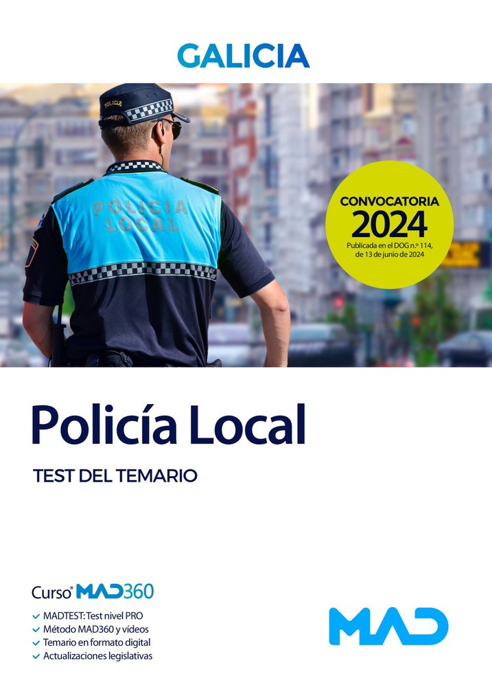 POLICIA LOCAL GALICIA TEST DEL TEMARIO COMUNIDAD AUTONOMA GA | portada del libro