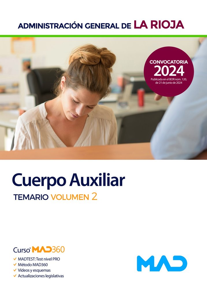 CUERPO AUXILIAR LA RIOJA TEMARIO 2 | portada del libro