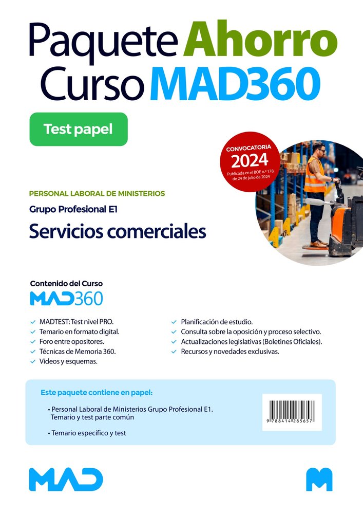 PAQUETE AHORRO DE SERVICIOS COMERCIALES (GRUPO PROFESIONAL E1). PERSONAL LABORA, de GARCIA FERNANDEZ | portada del libro