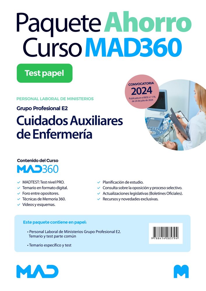 PAQUETE AHORRO DE LIBROS Y CURSO MAD360. CUIDADOS AUXILIARES DE ENFERMERIA. (GRU, de GIL RAMOS | portada del libro