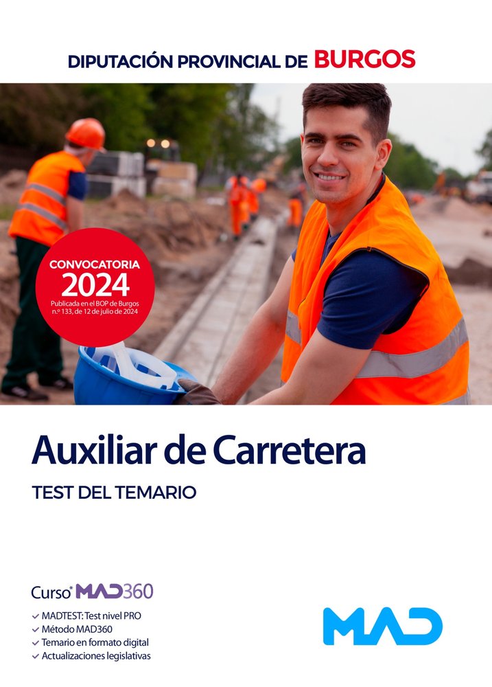 AUXILIAR CARRETERA TEST TEMARIO DIPUTACION PROVINCIAL BURGOS | portada del libro