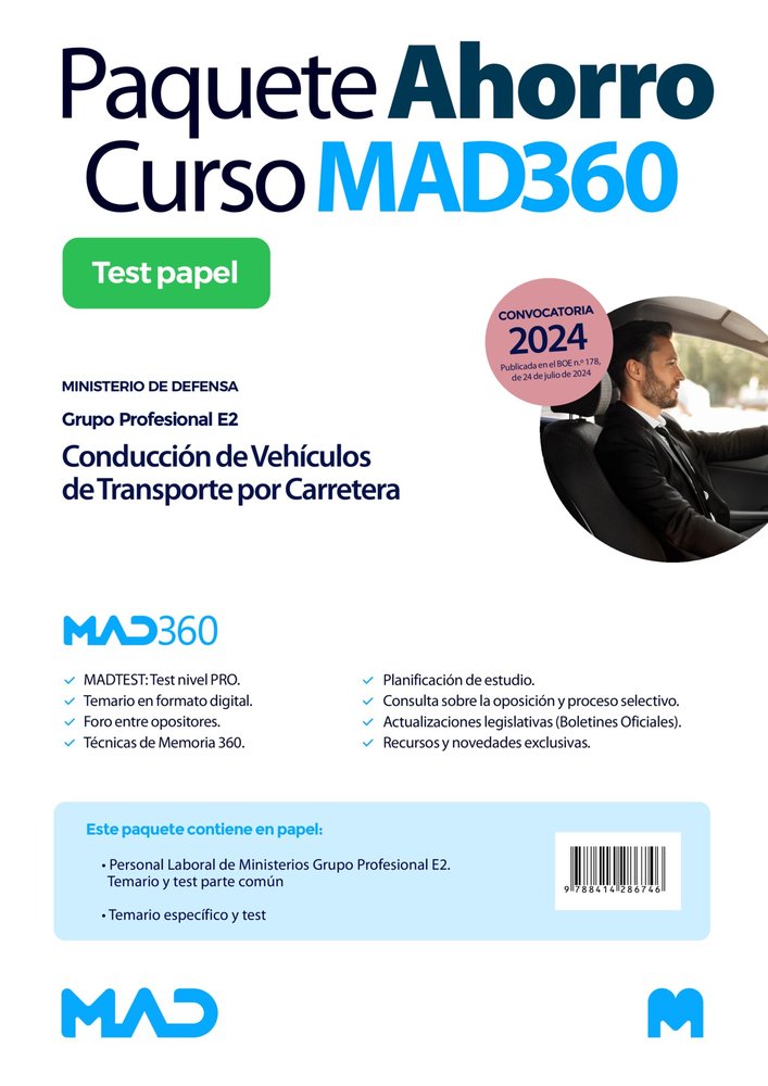 OPOSICIONES CONDUCCION DE VEHICULOS DE TRANSPORTE POR CARRETERA (E2) MINISTERIO, de GARCIA FERNANDEZ | portada del libro
