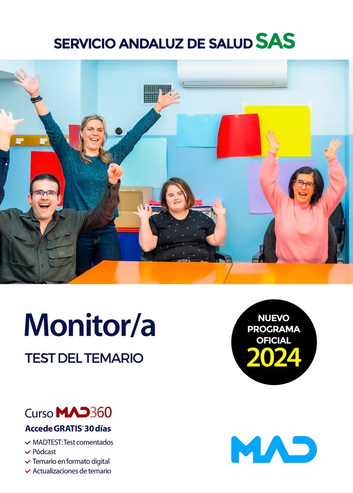 MONITOR TEST DEL TEMARIO SAS 2024 | portada del libro