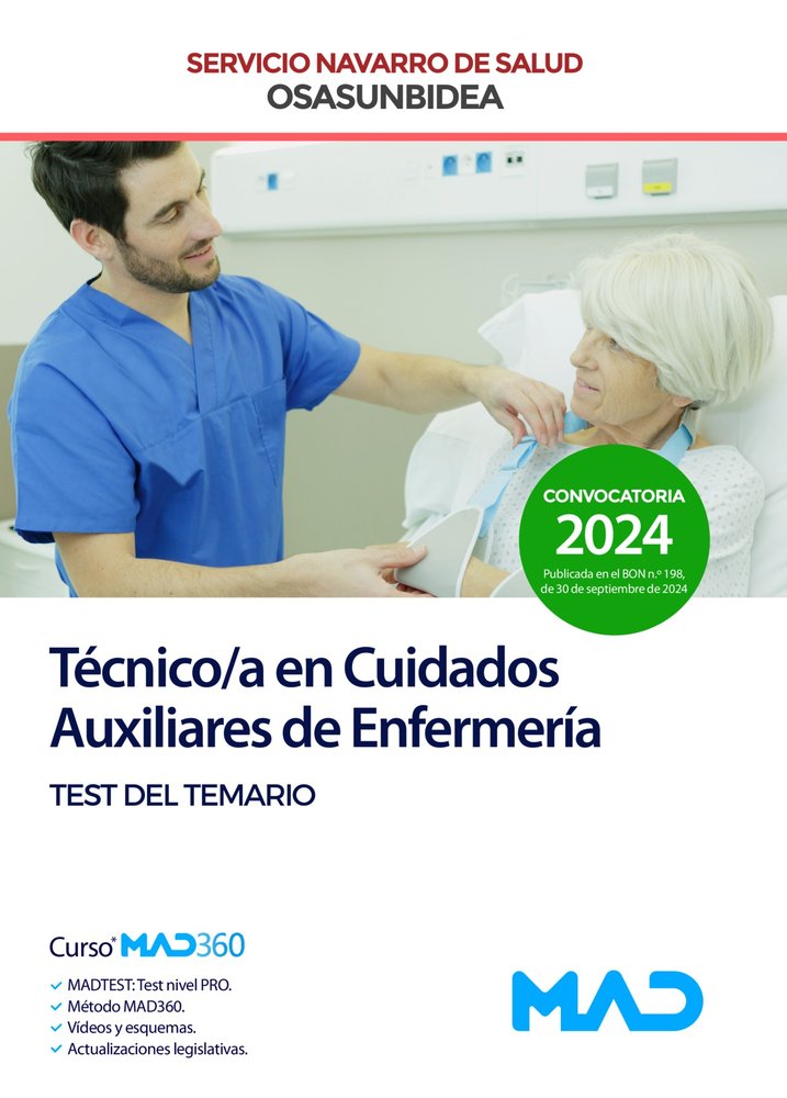 TECNICO/A CUIDADO AUXILIAR ENFERMERIA TCAE TEST SERVICIO NAV | portada del libro