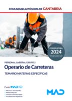OPERARIO CARRETERAS PERSONAL LABORAL GRUPO 2 TEMARIO MATERI, de Varios autores | portada del libro