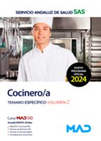 COCINERO/A TEMARIO ESPECIFICO 2 SERVICIO ANDALUZ SALUD SAS, de Varios autores | portada del libro