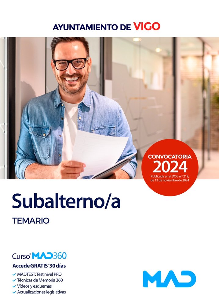 Subalterno/a del Ayuntamiento de Vigo. Temario, de PONCE MARTINEZ | portada del libro