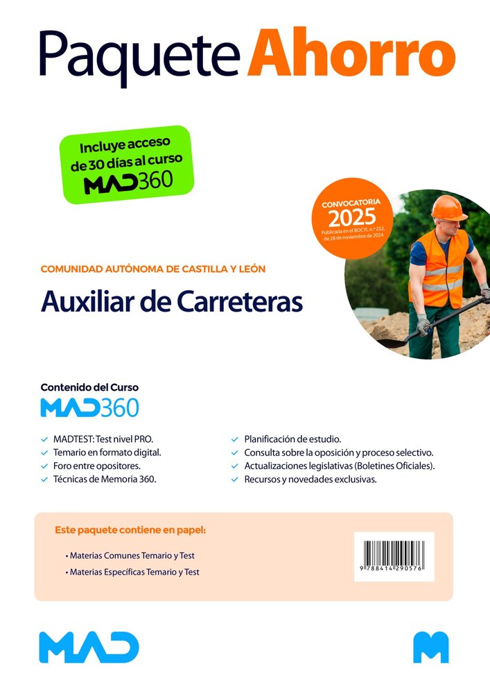 OPOSICIONES AUXILIAR DE CARRETERAS (GRUPO IV PERSONAL LABORAL) DE LA ADMINISTRAC, de GIL RAMOS | portada del libro