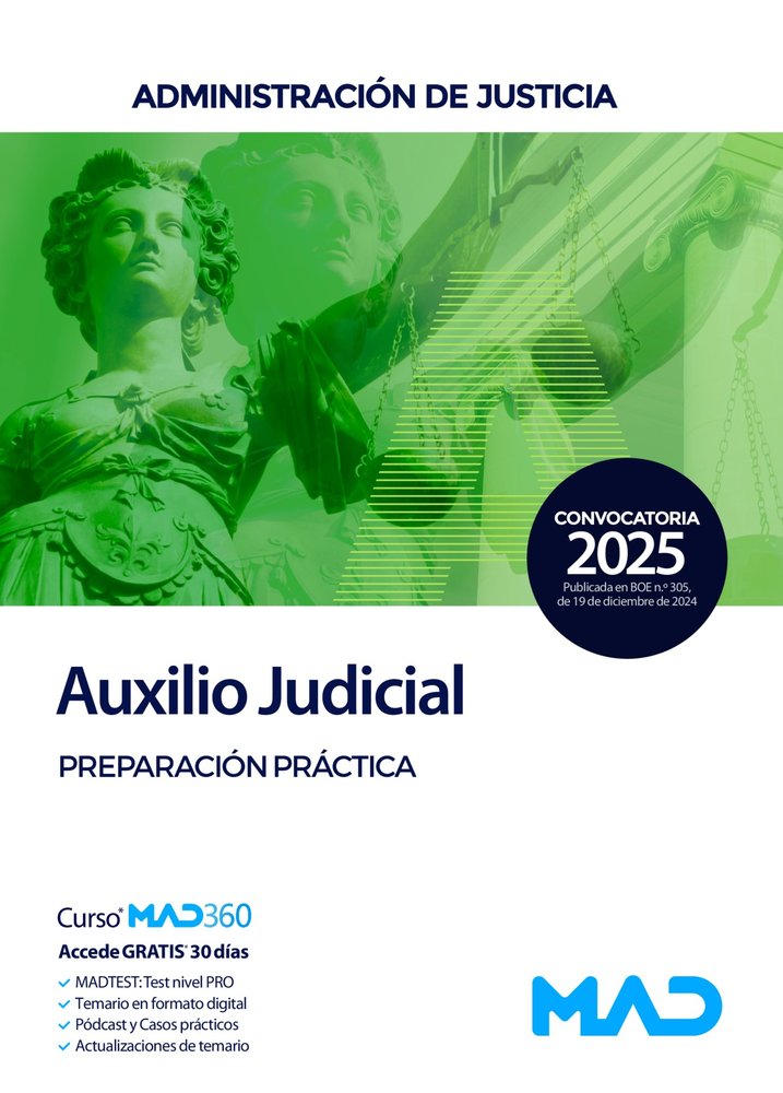 PREPARACION PRACTICA ADMINISTRACION JUSTICIA AUXILIO JUDICIAL | portada del libro