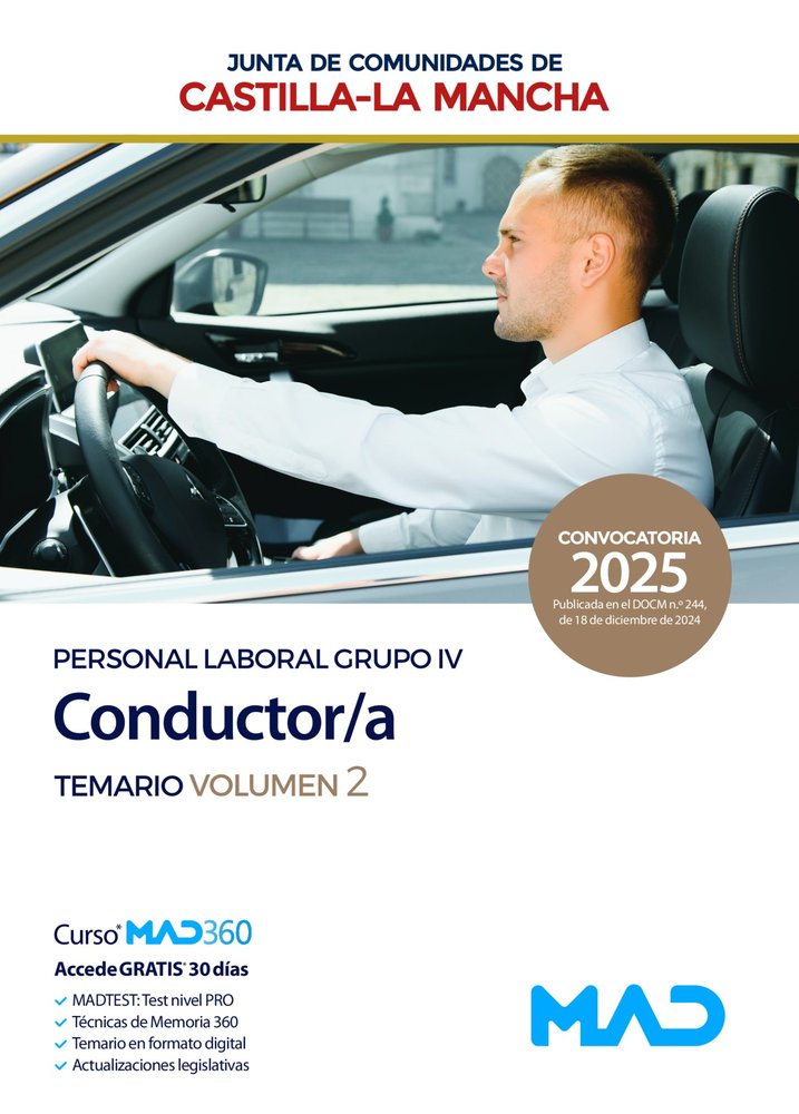CONDUCTOR TEMARIO II JUNTA CASTILLA LA MANCHA | portada del libro
