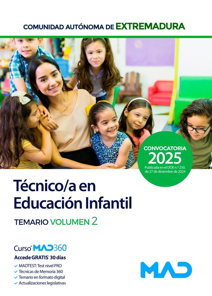Tecnico/a educacion infantil vol 2 extremadura, de AA.VV. | portada del libro