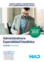 025 T1 ADMINISTRATIVO ESPECIALIDAD ESTADISTICA ADMINISTRACION DEL ESTADO, de Varios autores | portada del libro