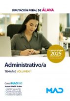 ADMINISTRATIVO/A TEMARIO VOLUMEN 1 DIPUTACION FORAL DE ALAV, de Varios autores | portada del libro