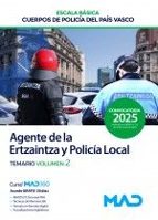 AGENTE ESCALA BASICA CUERPO POLICIA PAIS VASCO 2 ERTZAINTZA, de Varios autores | portada del libro