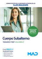 CAIB SUBALTERNO 2025 TEMARIO Y TEST 2, de Varios autores | portada del libro