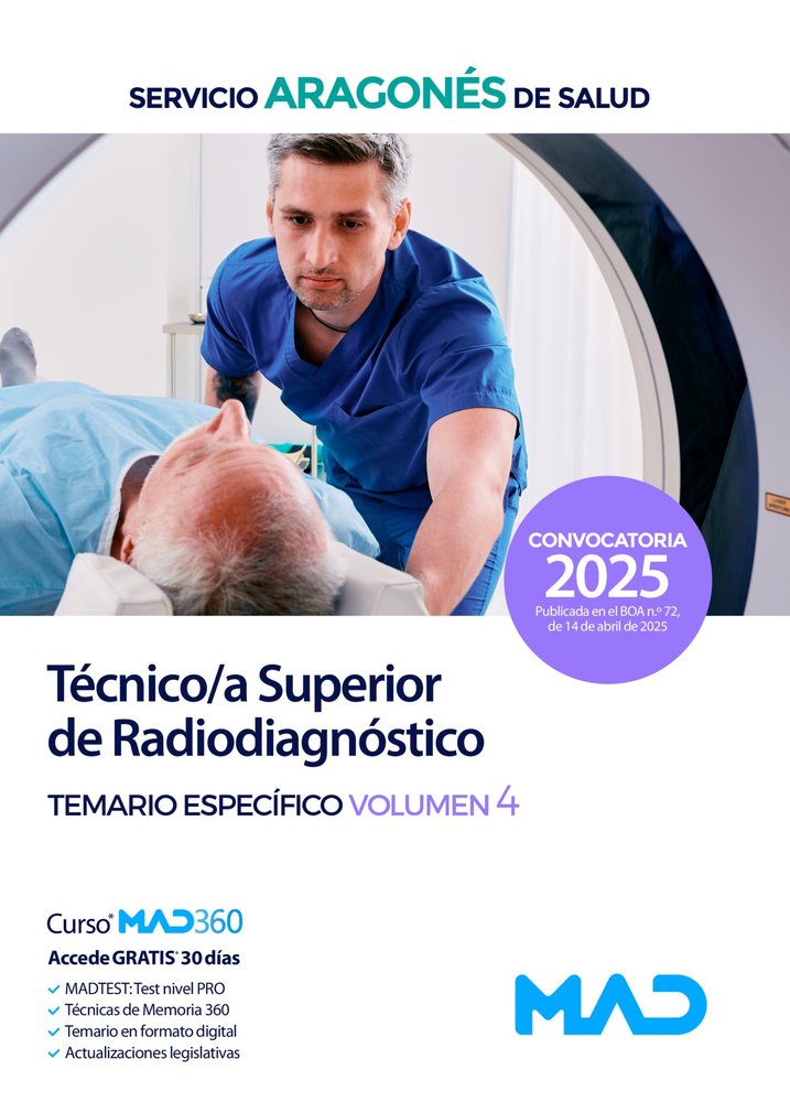 TECNICO/A SUPERIOR RADIODIAGNOSTICO TEMARIO 4 ARAGON | portada del libro