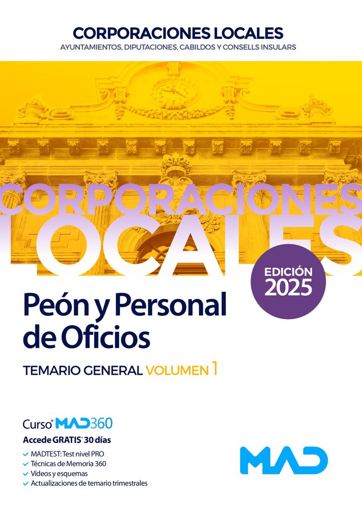 PEON Y PERSONAL OFICIO 1 AYUNTAMIENTO DIPUTACION Y CORPORAC | portada del libro