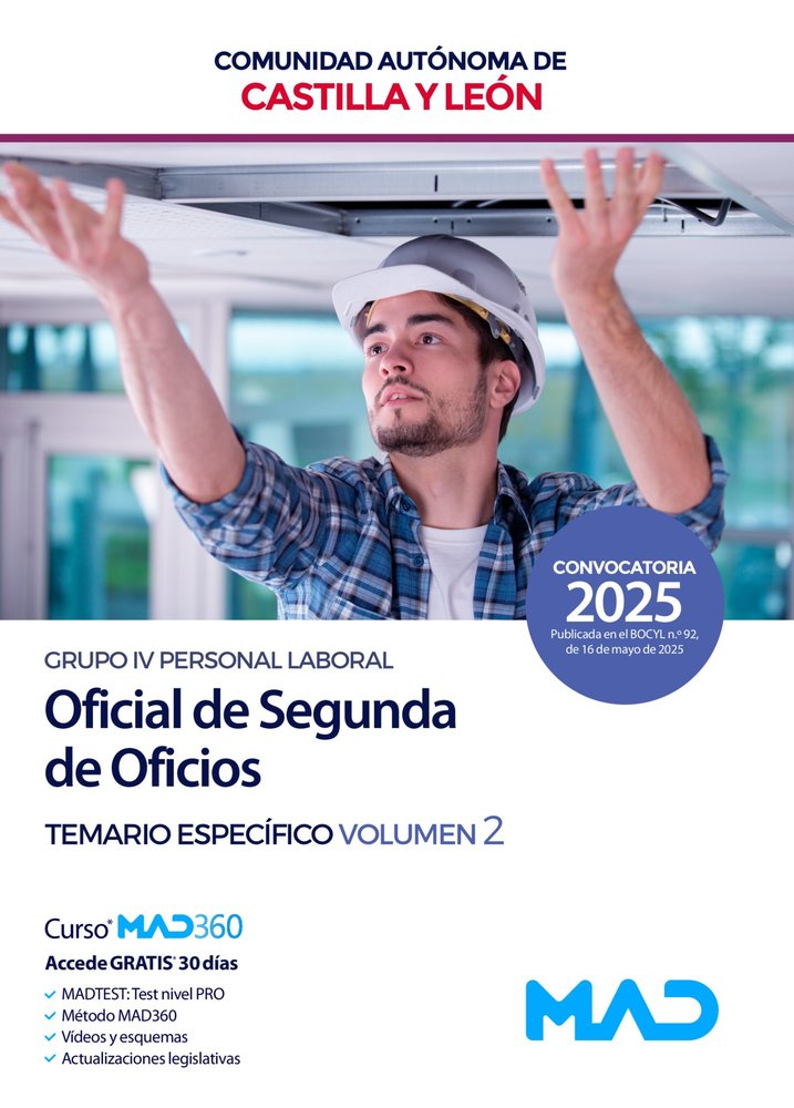 TEMARIO ESPECIFICO,OFICIAL DE SEGUNDA DE OFICIOS, VOL 2, de VV.AA. | portada del libro