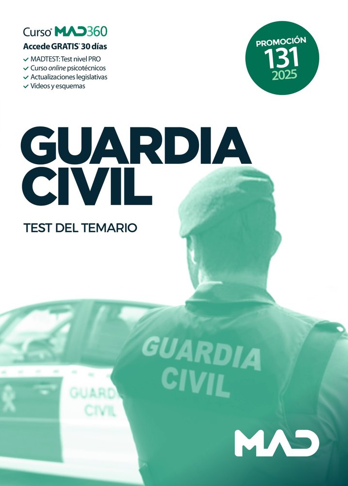 025 TEST GUARDIA CIVIL, de AA.VV. | portada del libro
