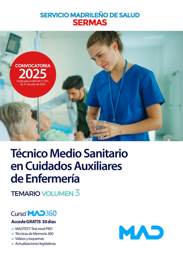 TECNICO CUIDADO AUXILIAR ENFERMERIA TEMARIO 3 SERVICIO MADR | portada del libro